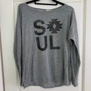 NWT SoulCycle Heather Grey Long Sleeve Tee
